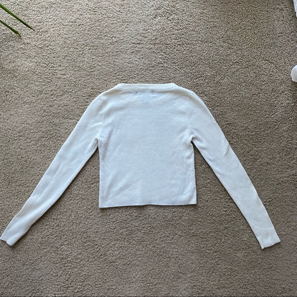 Forever 21 White Cropped Sweater, Small - Picture 2 of 3